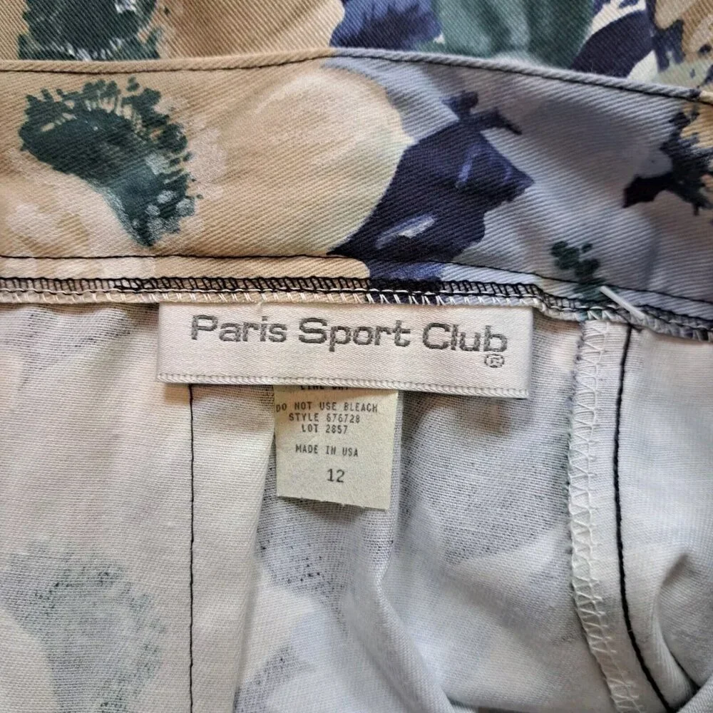Paris Sport Club Floral Cotton Vintage Denim Skirt Size 12 - Picture 6 of 9